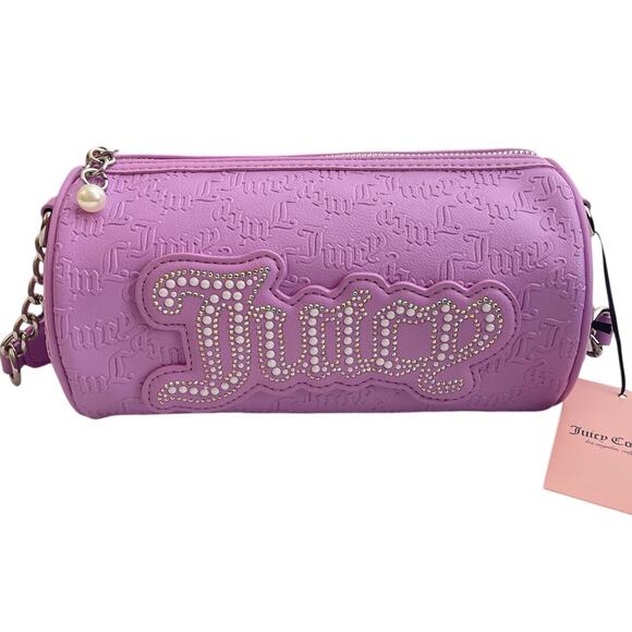JUICY COUTURE String of Pearls Roll Bag Embossed Faux Leather NWT - Picture 1 of 9